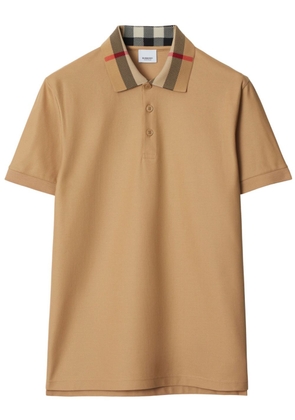 Burberry Vintage Check-detail cotton polo shirt - Neutrals