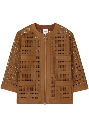 St. John laser-cut leather jacket - Brown