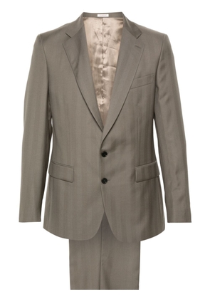 FURSAC herringbone single-breasted suit - Brown