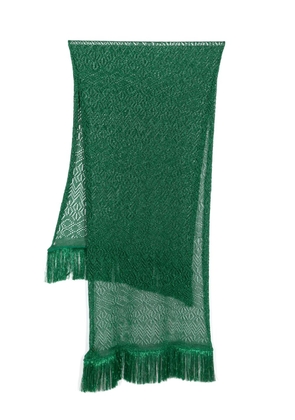 ERMANNO FIRENZE metallic-threading open-knit scarf - Green