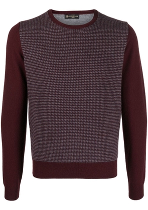 Corneliani patterned knit crew neck jumper - Red