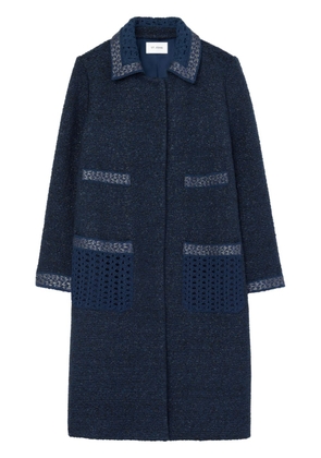 St. John single-breasted tweed coat - Blue