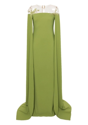 CRISTALLINI Daphne bead-embellished crepe dress - Green