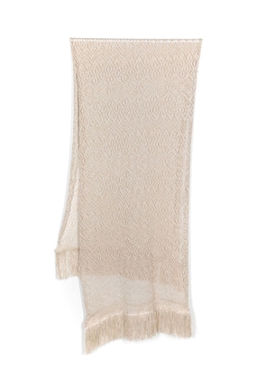 ERMANNO FIRENZE metallic-threading open-knit scarf - Neutrals
