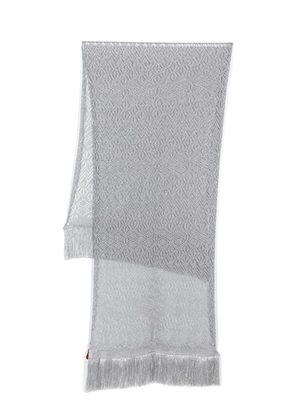 ERMANNO FIRENZE metallic-threading open-knit scarf - Silver