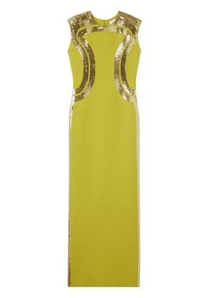 St. John sequin-design maxi dress - Yellow