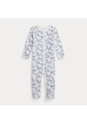 Pastoral Toile Cotton Footed Coverall