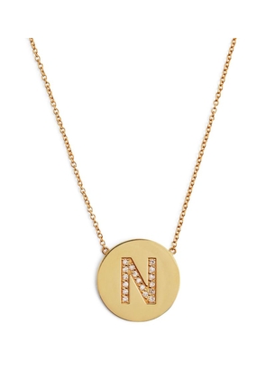 Jennifer Meyer Yellow Gold And Diamond Letter Disc N Necklace