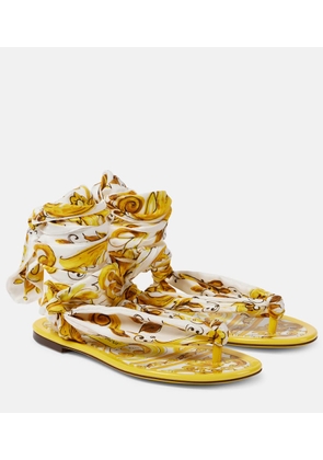 Dolce&Gabbana Printed silk twill sandals