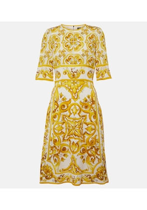 Dolce&Gabbana Majolica silk-blend charmeuse midi dress