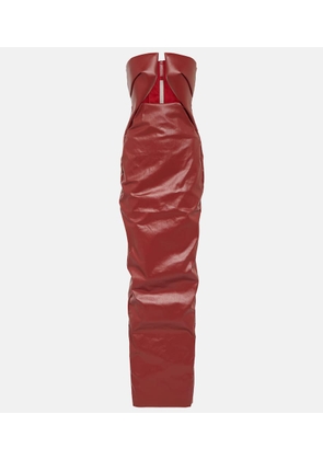 Rick Owens Prong cutout coated denim gown