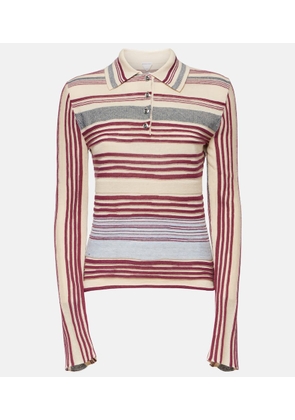 Bottega Veneta Striped linen and cotton polo sweater