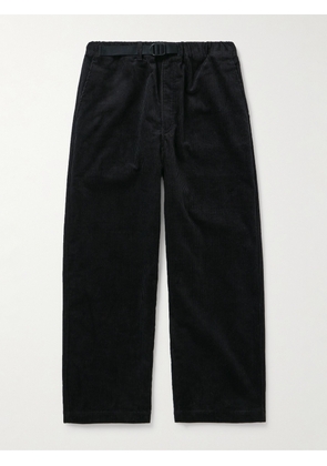 Danton - Easy Belted Wide-Leg Cotton-Corduroy Trousers - Men - Black - 38
