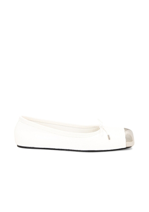 Alexander McQueen Metal Toe Ballet Flat in New Ivory & Silver - Ivory. Size 40 (also in ).