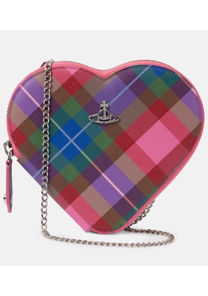 Vivienne Westwood Heart tartan leather crossbody bag