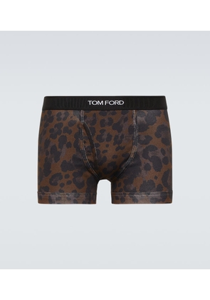Tom Ford Leopard-print cotton-blend jersey boxer briefs