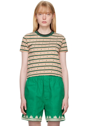 Bode Green & Orange Scottie Jacquard T-Shirt