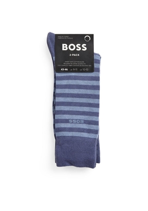 Boss Cotton-Blend Striped Socks (Pack Of 2)