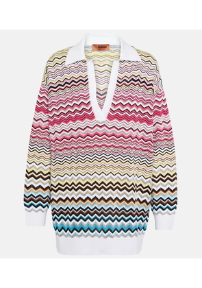 Missoni Zig-zag cotton-blend polo sweater