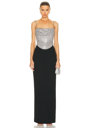 retrofete Jazlyn Dress in Black & Silver - Black. Size L (also in ).