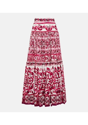 Dolce&Gabbana Majolica cotton poplin maxi skirt