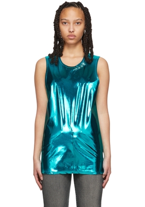 doublet Blue Stud Embroidered Metallic Tank Top