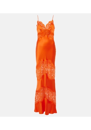 Rebecca Vallance Adira lace-trimmed silk satin slip dress