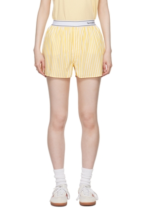 Sporty & Rich Yellow Serif Logo Boxer Shorts
