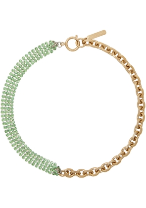 Justine Clenquet SSENSE Exclusive Gold & Green Shanon Choker