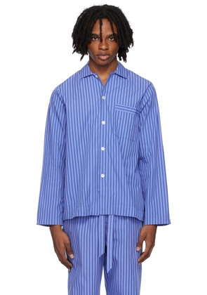 Tekla Blue Long Sleeve Pyjama Shirt