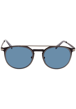 Salvatore Ferragamo Blue Oval Sunglasses SF186S 002 52