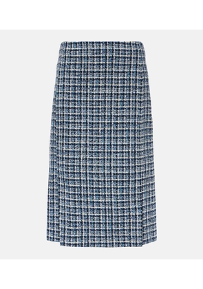 Etro High-rise cotton-blend tweed midi skirt