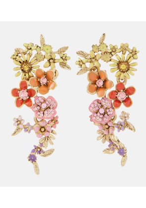 Oscar de la Renta Flower Garden enamel earrings