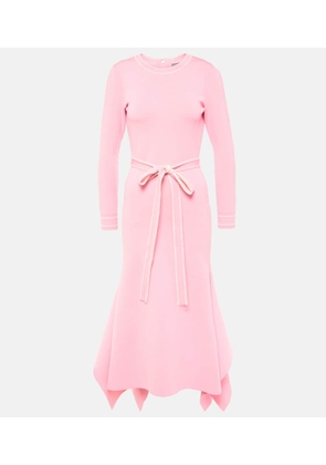Monique Lhuillier Belted knitted midi dress