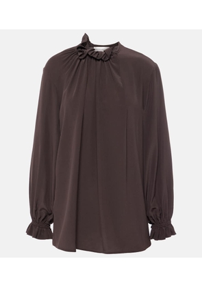 Victoria Beckham Ruffled silk crêpe de chine top