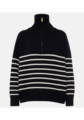 Nili Lotan Ganze striped cashmere half-zip sweater