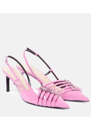 Gucci Seraphine patent leather slingback pumps