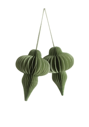 Honeycomb Ornaments Set of 2 - Green