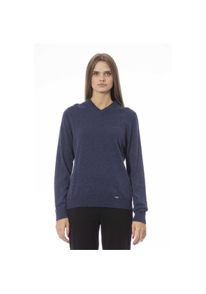 Baldinini Trend Blue Viscose Sweater - S