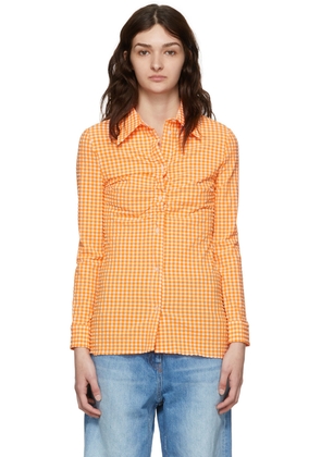 MSGM Orange Polyester Shirt