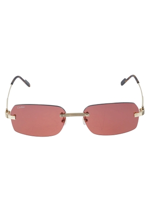 Cartier Eyewear Rectangle Rimless Sunglasses