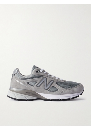 New Balance - 990v4 Leather-trimmed Suede And Mesh Sneakers - Gray - US 4,US 4.5,US 5,US 5.5,US 6,US 6.5,US 7,US 7.5,US 8,US 8.5,US 9,US 9.5,US 10,US 10.5,US 11