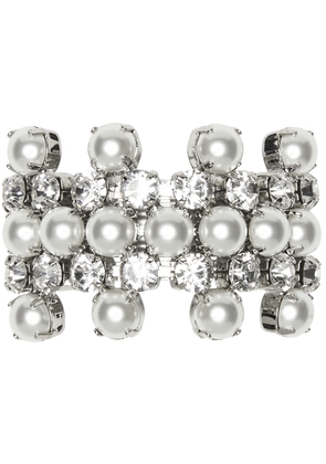 AREA Silver Crystal Pearl Ponytail Barette