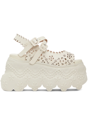 Simone Rocha Off-White Lace Tracker Platform Sandals