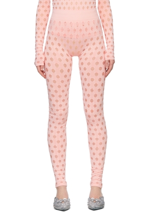 Maisie Wilen SSENSE Exclusive Pink Perforated Leggings