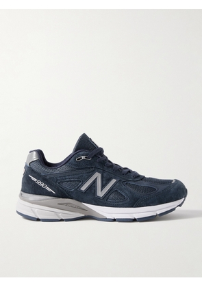 New Balance - 990v4 Leather-trimmed Suede And Mesh Sneakers - Blue - US4.5,US5,US5.5,US6,US6.5,US7,US7.5,US8,US8.5,US9,US9.5,US10.5