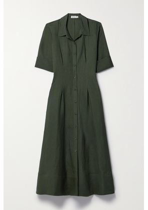 SIMKHAI - Claudine Linen-blend Shirt Dress - Green - x small,small,medium,large
