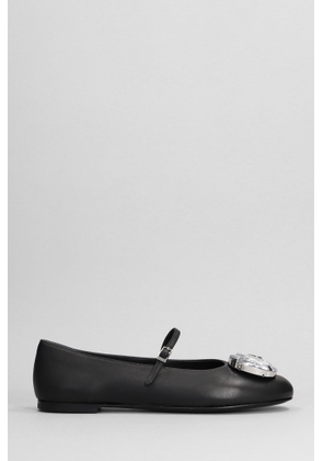 Area Ballet Flats In Black Leather