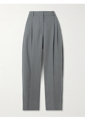 Stella McCartney - Cropped Pleated Wool Tapered Pants - Gray - IT34,IT36,IT38,IT40,IT42,IT44,IT46,IT48,IT50