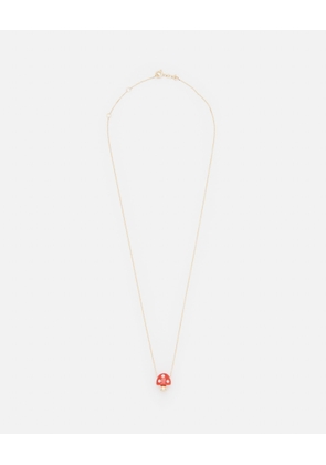 Aliita 9K Gold Amanita Red W/white Pois Necklace